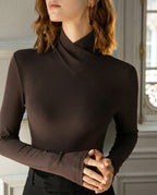 Calienne Women's Crossover Turtleneck Pullover Sweater