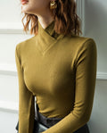 Calienne Women's Crossover Turtleneck Pullover Sweater
