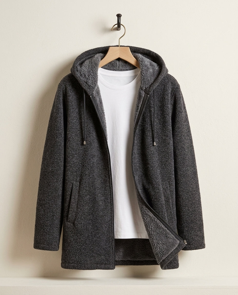 Aiden Men's Fleece-Lined Hooded Warm Jacket