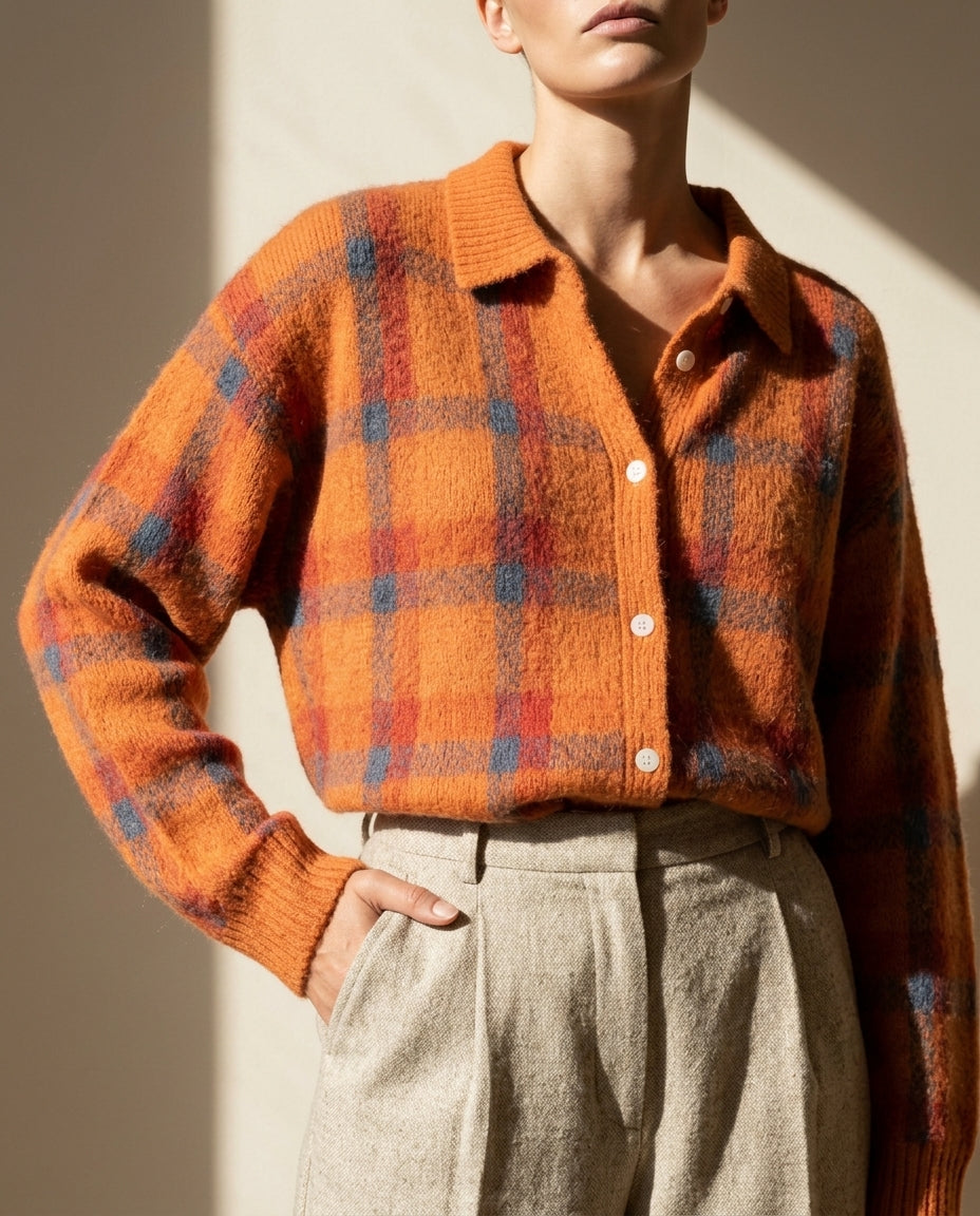 Alise Women's Autumn Cozy Plaid Flannel