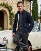 Bradford Men's Sherpa Lined Ribbed Cardigan