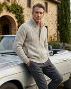 Bradford Men's Sherpa Lined Ribbed Cardigan