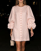 Sinclair Women's Sculpted Floral Cuff Mini Dress