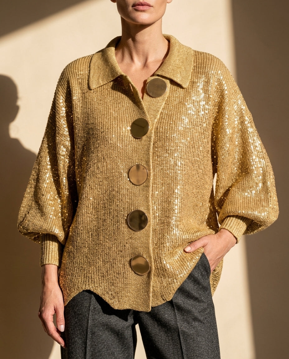 Charlotte Women's Knit Scalloped Hem Cardigan Sweater