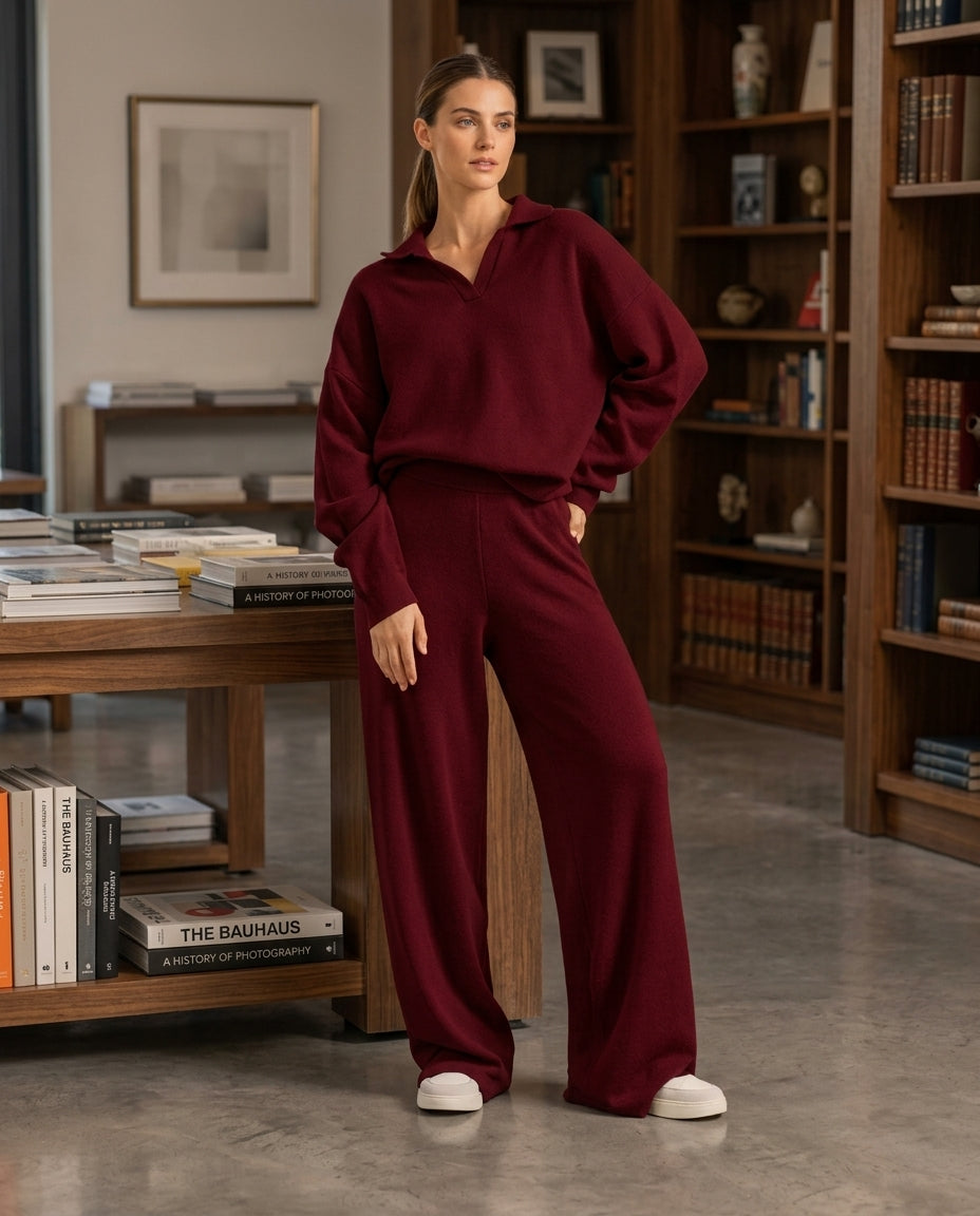 Arden Women's Knit Wide Leg Two Piece Set