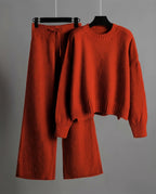 Eleanor Women's Textured Knit Wide Leg Sweater Set