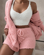 Josephine Women's Fuzzy Three Piece Pajama Set
