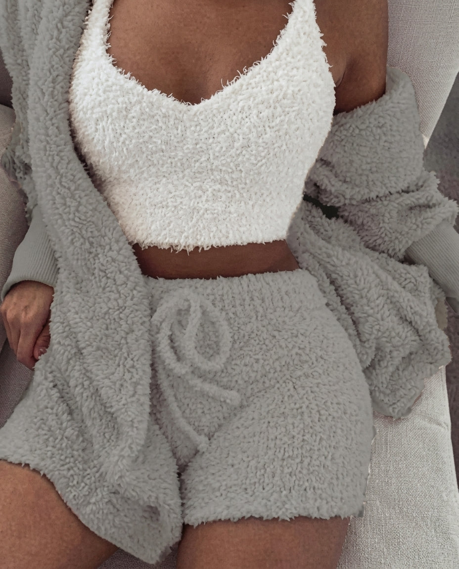 Josephine Women's Fuzzy Three Piece Pajama Set