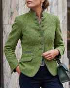 Kensington Women's Wool Tailored Stand Collar Jacket