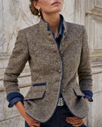 Kensington Women's Wool Tailored Stand Collar Jacket