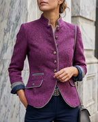 Kensington Women's Wool Tailored Stand Collar Jacket