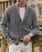 Spencer Men's Ribbed Knit Shawl Collar Cardigan