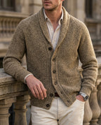 Spencer Men's Ribbed Knit Shawl Collar Cardigan