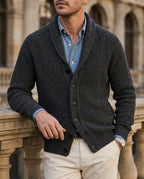 Spencer Men's Ribbed Knit Shawl Collar Cardigan