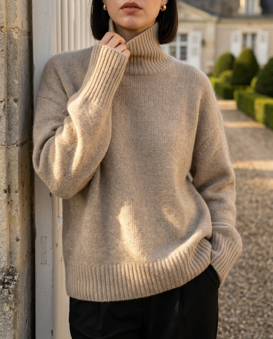 Genevieve Women's Cashmere Turtleneck Sweater