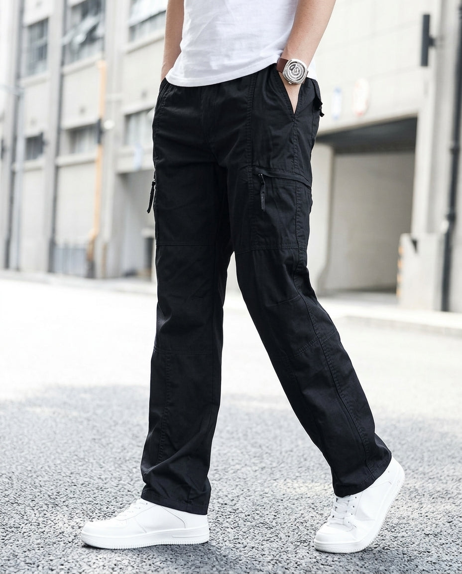 Ashford Men's Cotton Straight Leg Cargo Pants