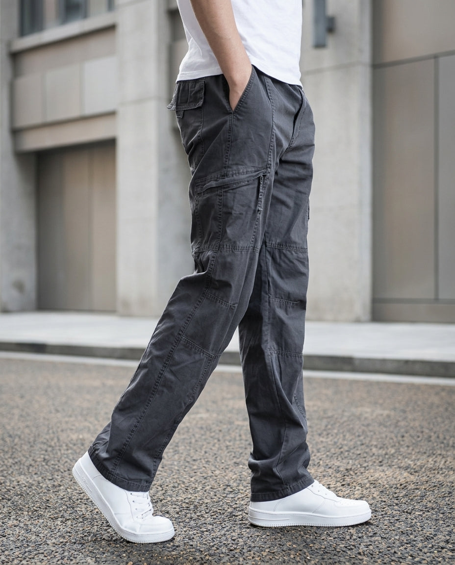 Ashford Men's Cotton Straight Leg Cargo Pants