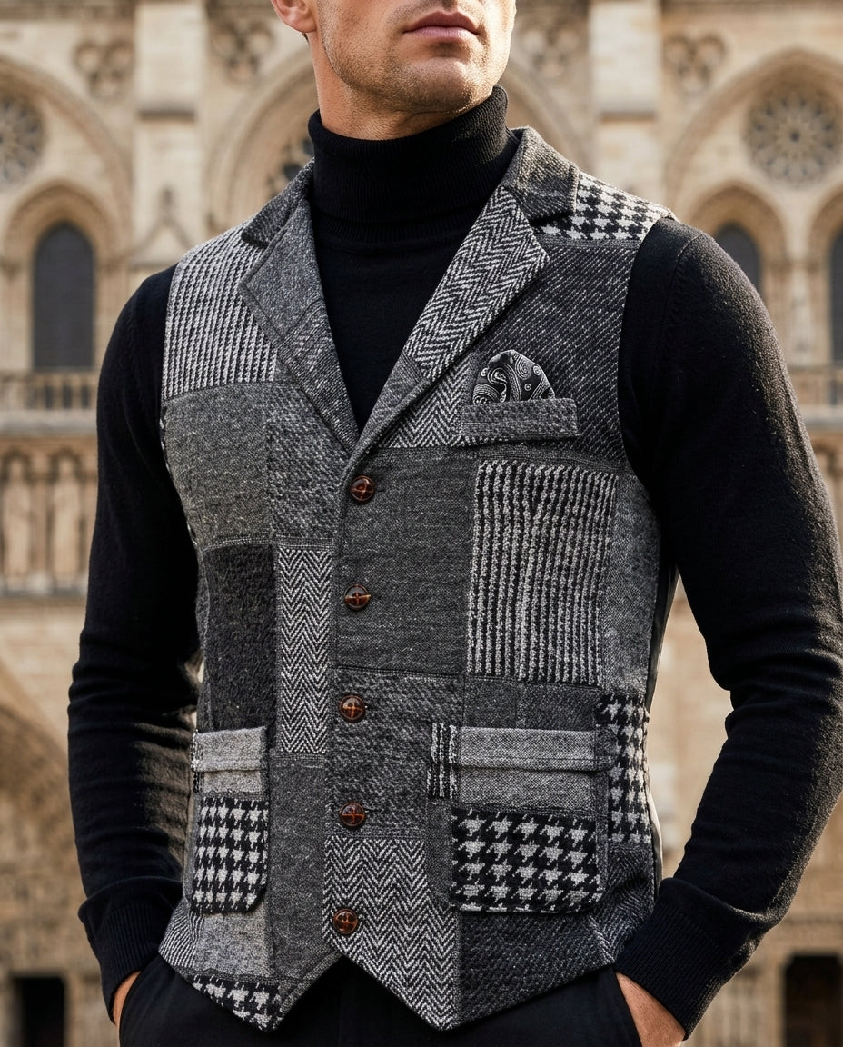 Whitfield Men's Patchwork Tweed Sweater Vest