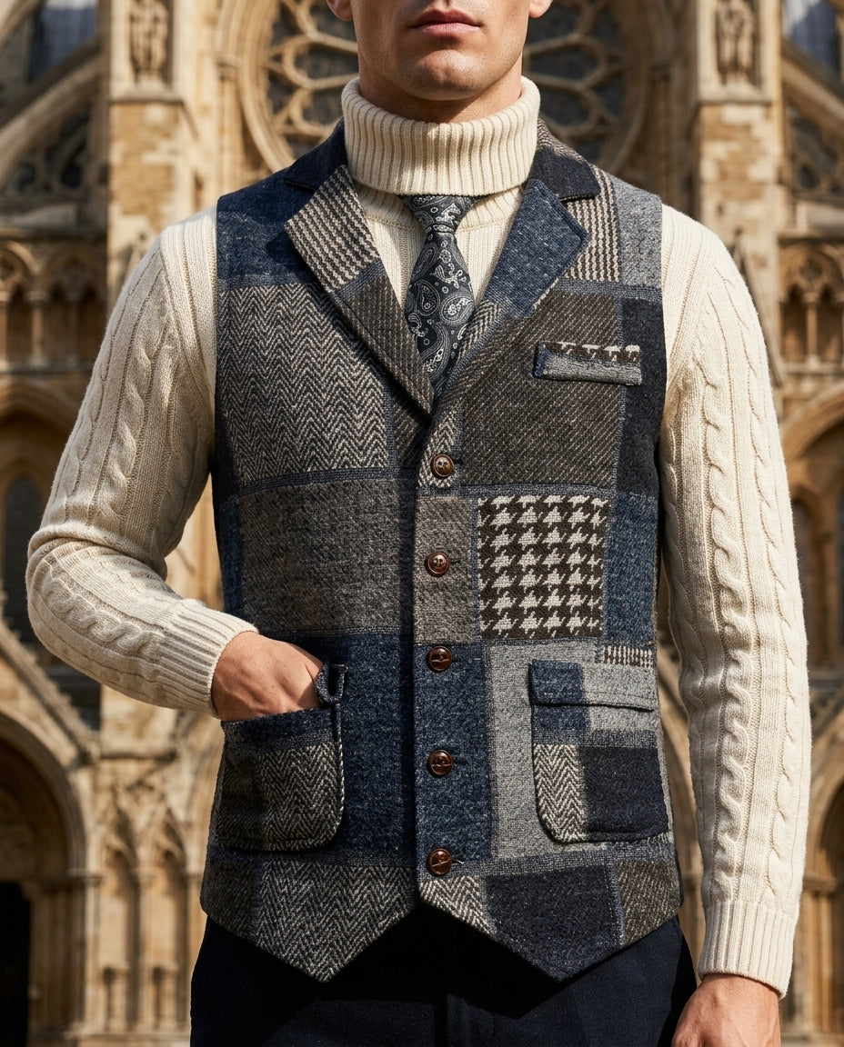 Whitfield Men's Patchwork Tweed Sweater Vest