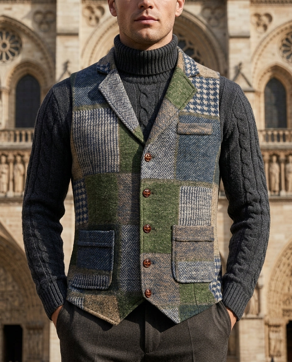 Whitfield Men's Patchwork Tweed Sweater Vest