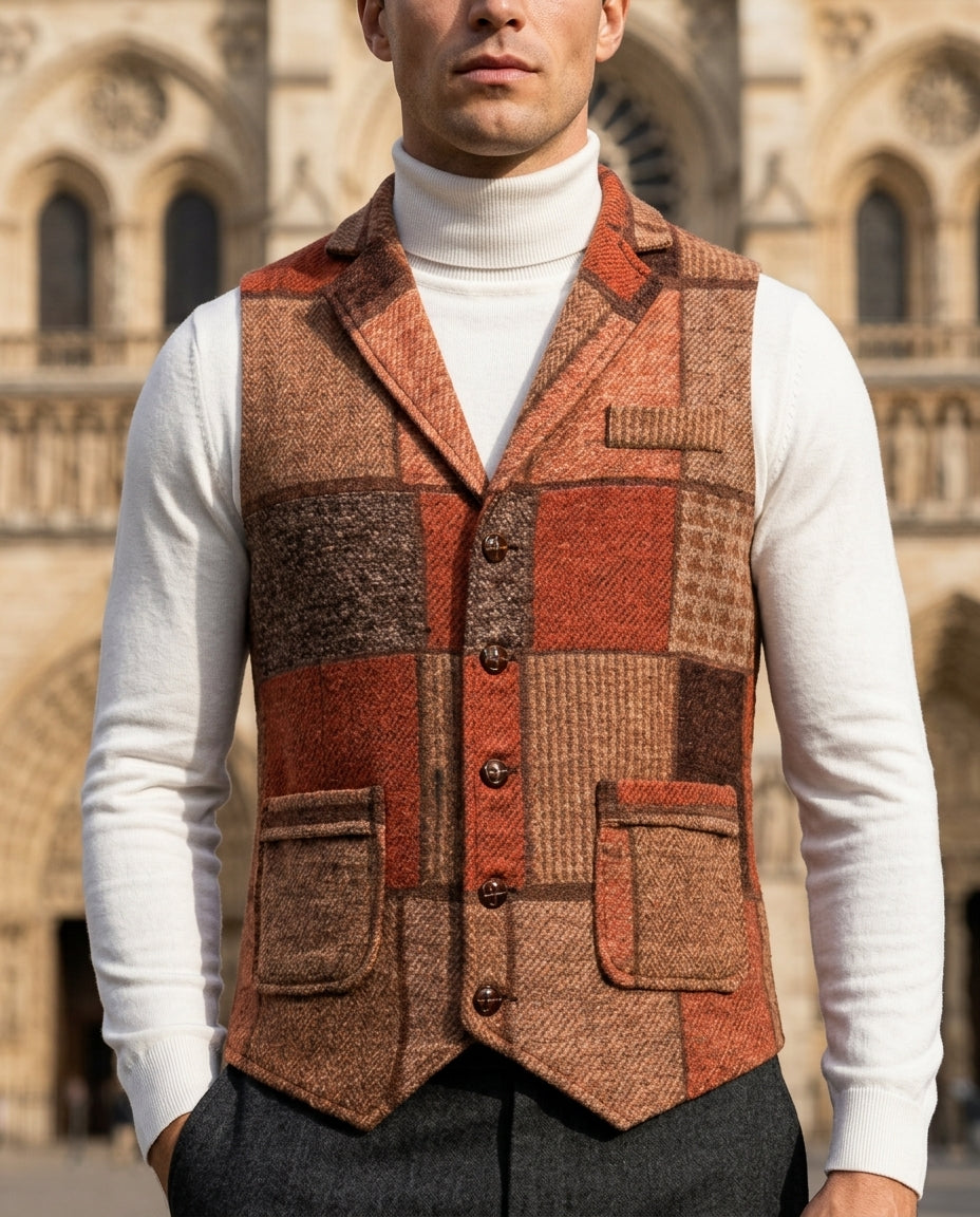 Whitfield Men's Patchwork Tweed Sweater Vest