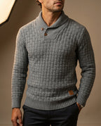 Bradford Men's Chunky Knit Button Shawl Neck Sweater