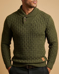 Bradford Men's Chunky Knit Button Shawl Neck Sweater