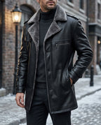 Winslow Men's Winter Leather Sherpa Coat