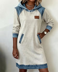 Waverly Women's Colorblock Hooded Sweatshirt Dress
