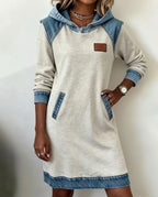 Waverly Women's Colorblock Hooded Sweatshirt Dress