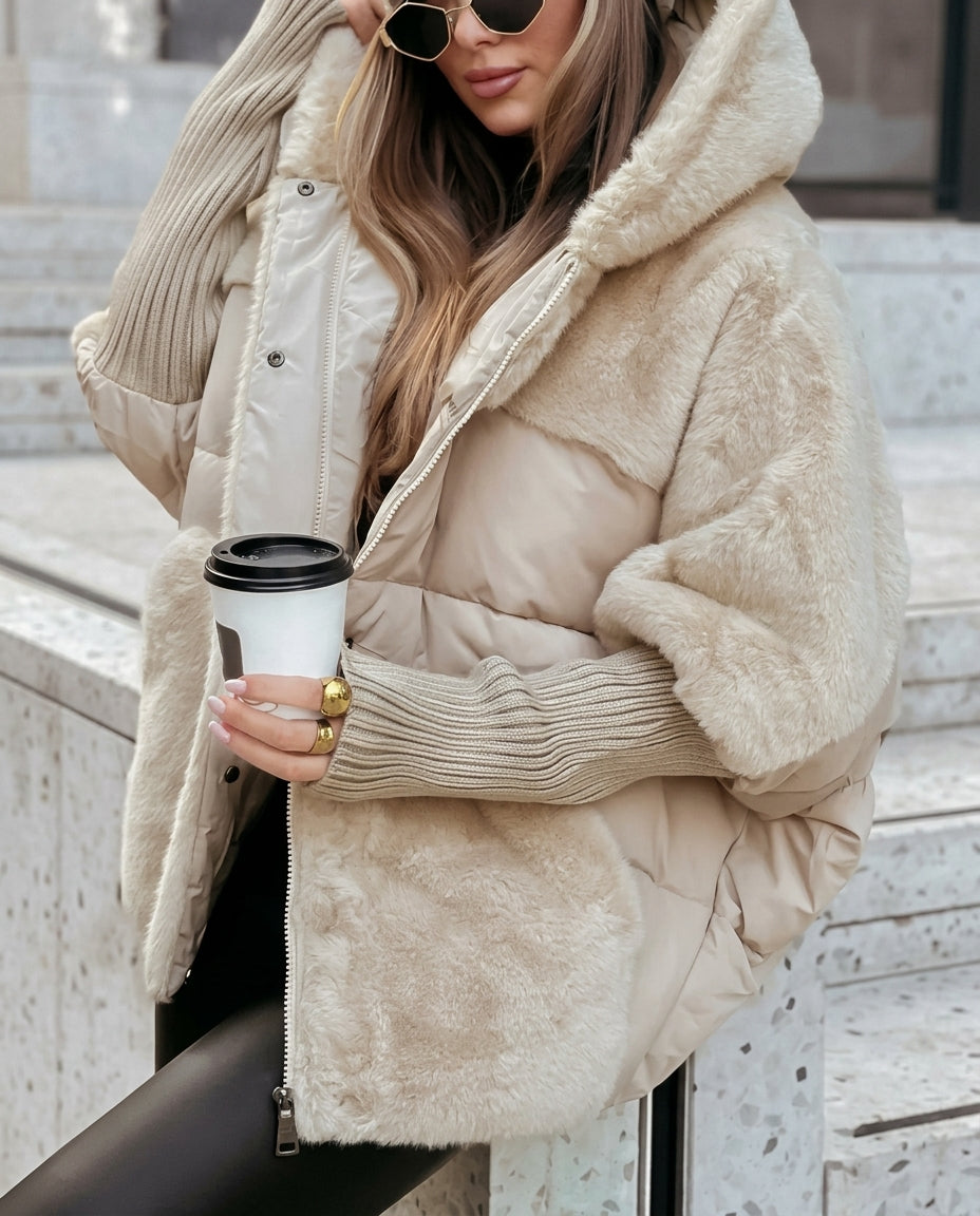 Bellamy Women's Plush Panel Hooded Puffer Jacket