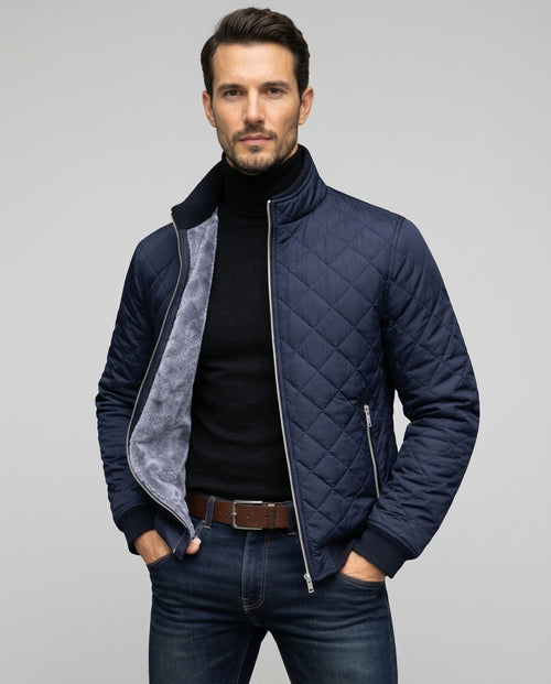 Ashford Men's Fleece Lined Quilted Bomber Jacket