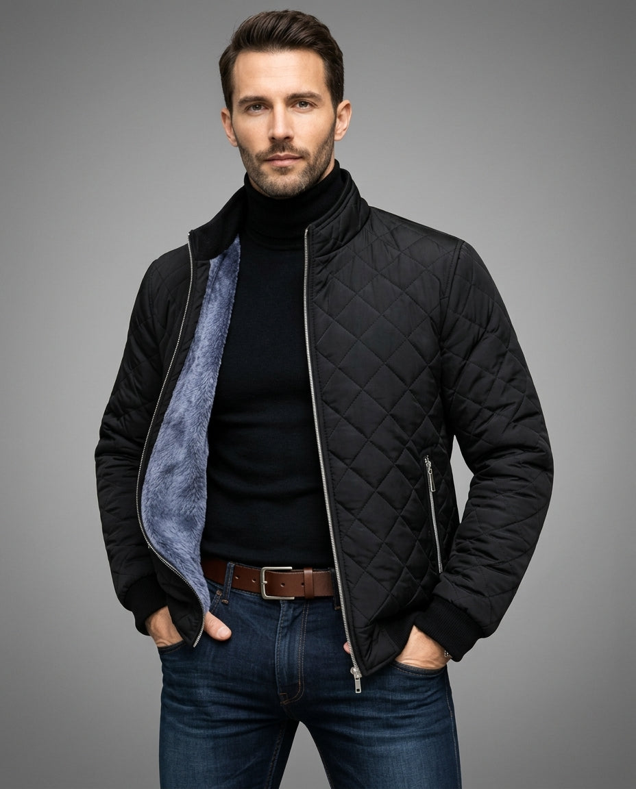 Ashford Men's Fleece Lined Quilted Bomber Jacket