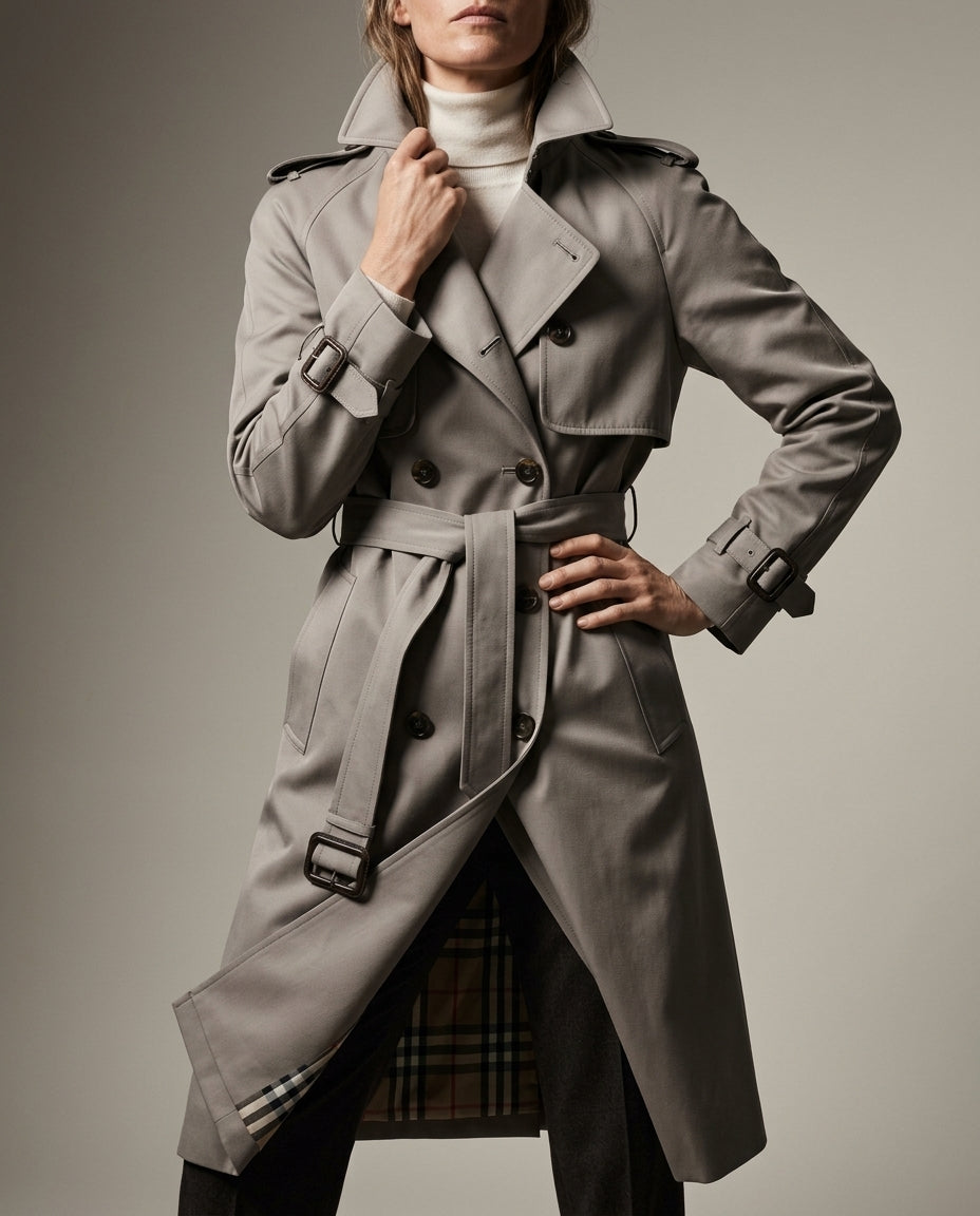 Josephine Women's Belted Double Breasted Trench Coat