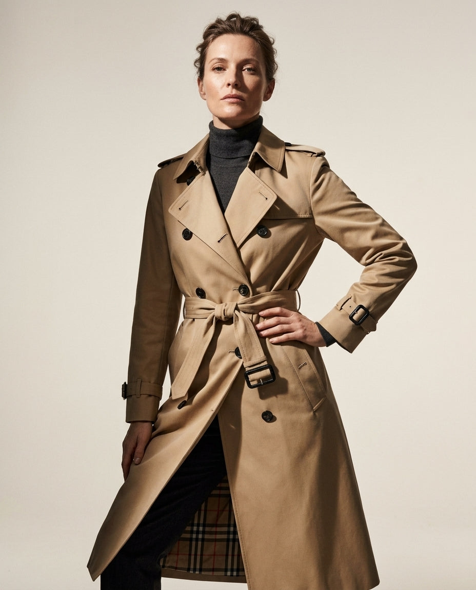 Josephine Women's Belted Double Breasted Trench Coat