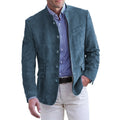Percival Tailored Classic Suede Stand Collar Blazer