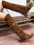 Faith Women's Suede Fringe Western Cowboy Boots