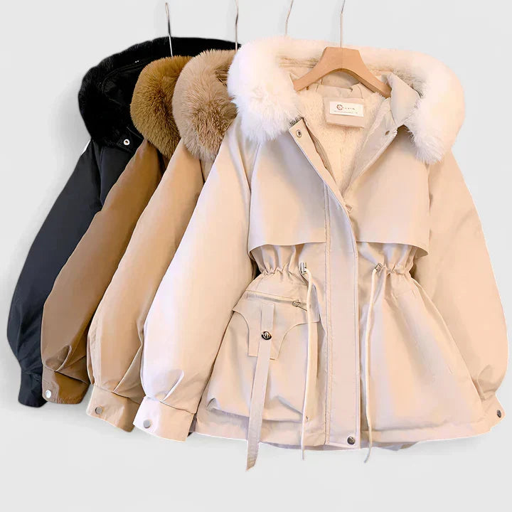 Aya Women's Hooded Winter Parka with Drawstring Waist