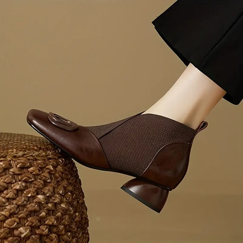 Abigail Women's Two Tone Leather Ankle Booties