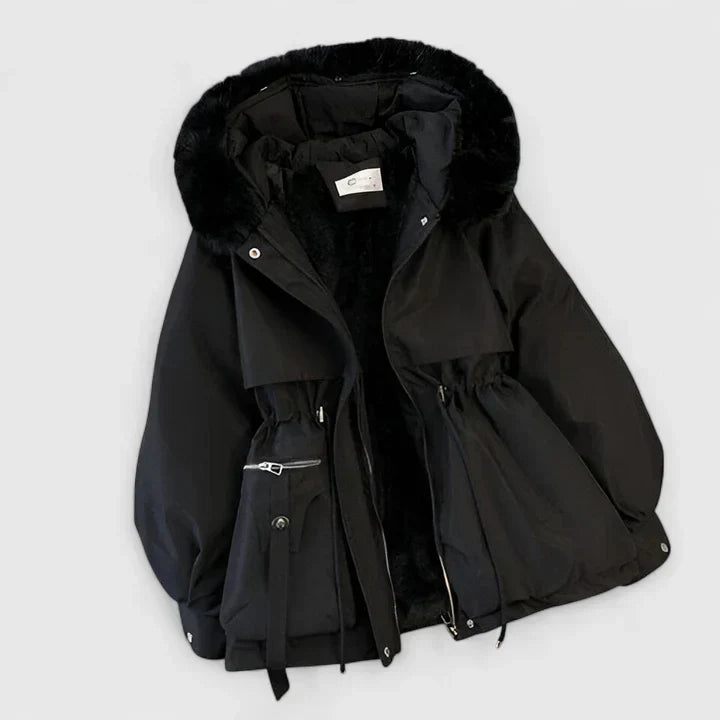 Aya Women's Hooded Winter Parka with Drawstring Waist