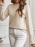 Abigail Women's Lace-Trimmed Knit Crewneck Sweater